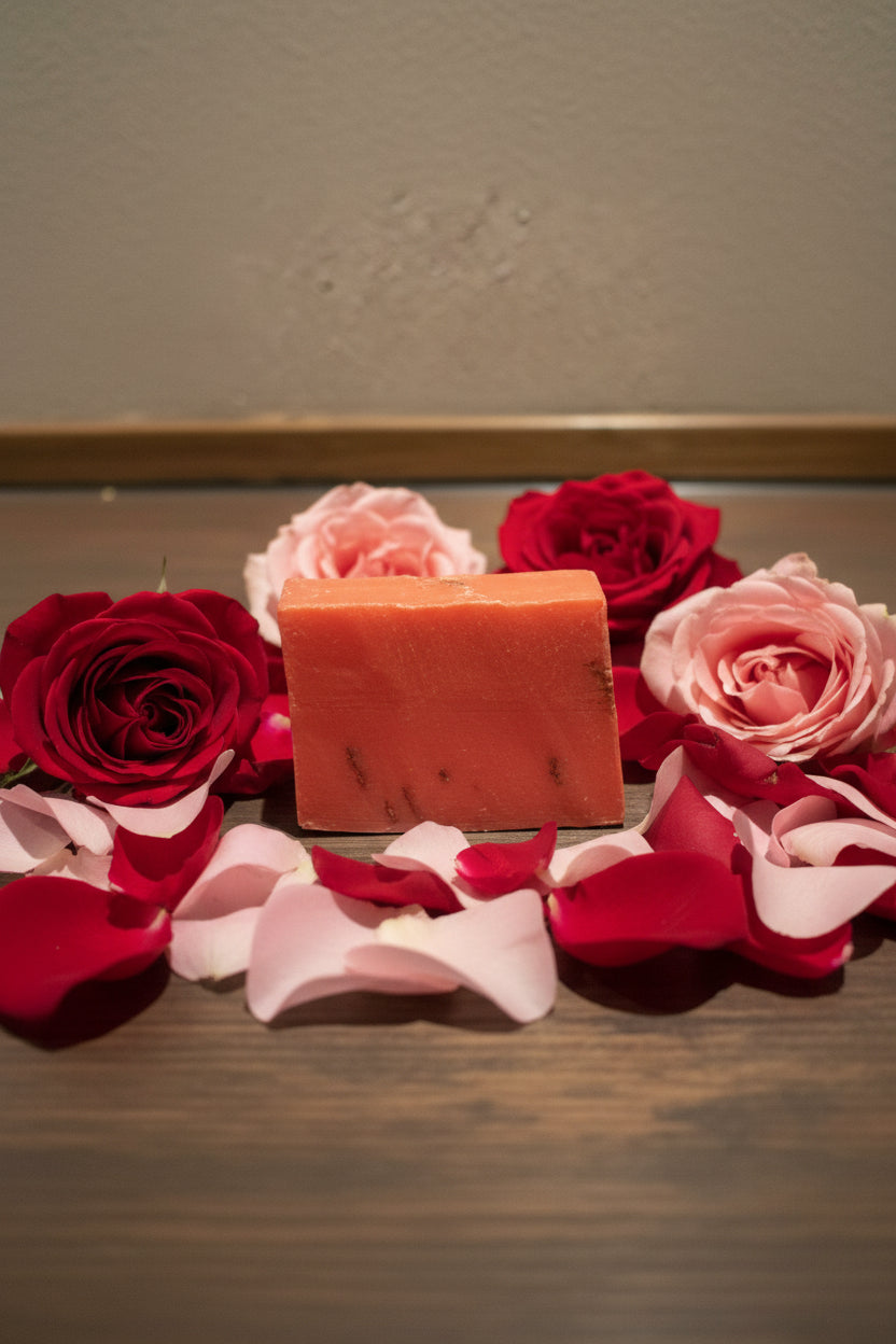 Schafmilchseife Rose mit Blüten