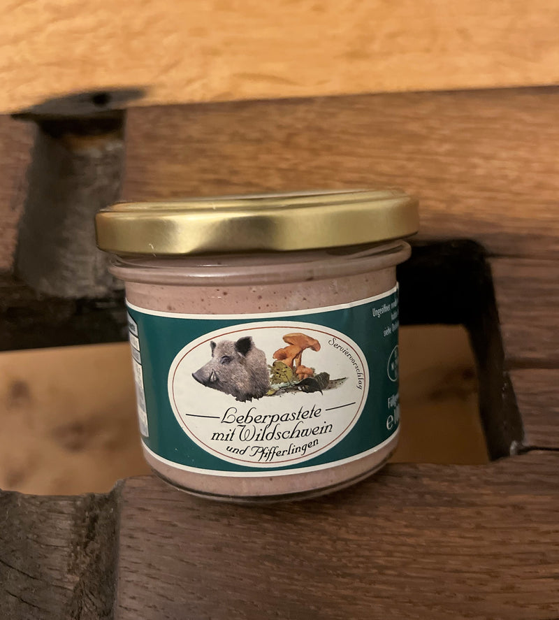 Leberpastete mit Wildschwein an edlen Pilzen